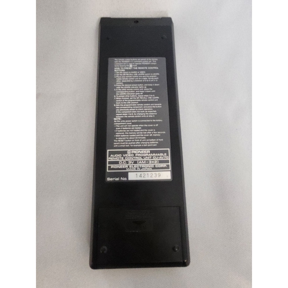 PIONEER CU-AV70 AV Progammable Remote Control - Picture 3 of 3